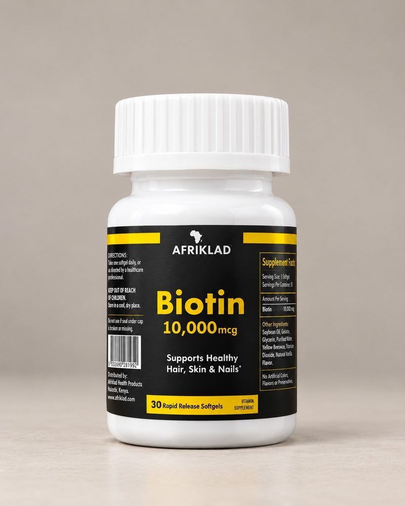 Afriklad Biotin 10,000 mcg bottle